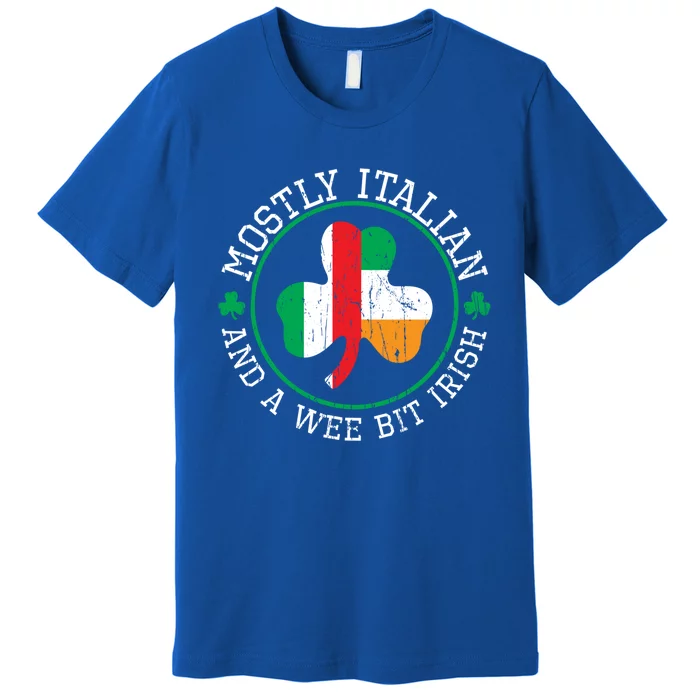 Funny Mostly Italian St Patricks Day Gift Italian Irish St Pattys Day Gift Premium T-Shirt