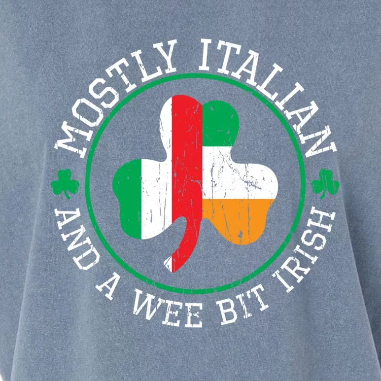 Funny Mostly Italian St Patricks Day Gift Italian Irish St Pattys Day Gift Garment-Dyed Women's Muscle Tee