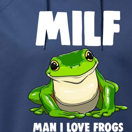 Funny Man I Love Frogs Tee Shirts Frog Love Performance Fleece Hoodie