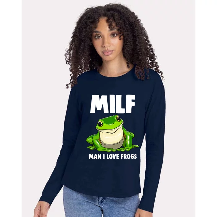 Funny Man I Love Frogs Tee Shirts Frog Love Womens Cotton Relaxed Long Sleeve T-Shirt