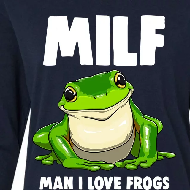 Funny Man I Love Frogs Tee Shirts Frog Love Womens Cotton Relaxed Long Sleeve T-Shirt