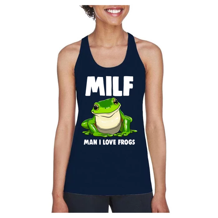 Funny Man I Love Frogs Tee Shirts Frog Love Women's Racerback Tank