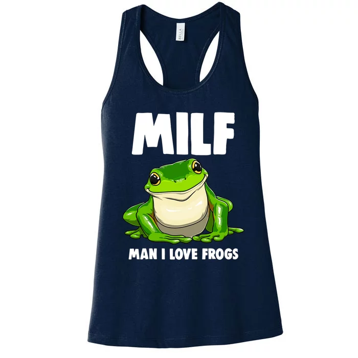 Funny Man I Love Frogs Tee Shirts Frog Love Women's Racerback Tank