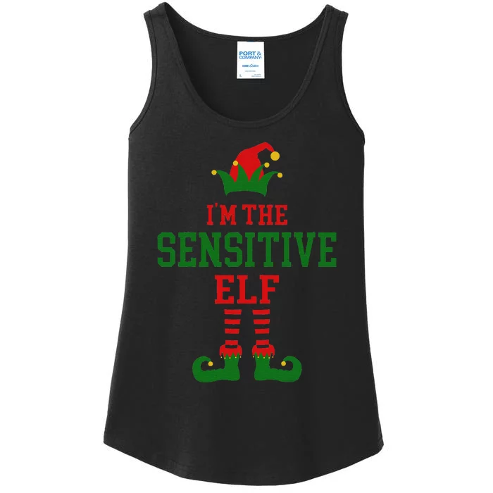 Family Matching IM The Sensitive Elf Christmas Ladies Essential Tank