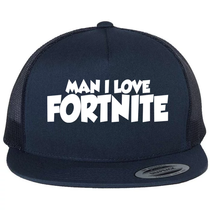 Funny Man I Love Fortnite Flat Bill Trucker Hat