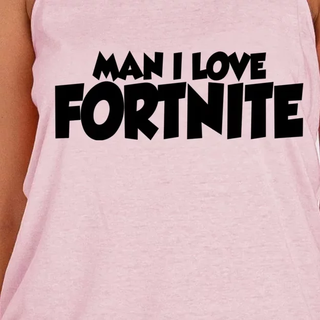 Funny Man I Love Fortnite Women's Knotted Racerback Tank