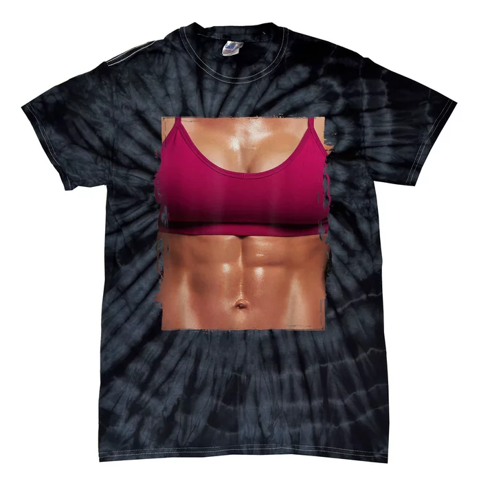 Fake Muscle I Woman Fitness Dream Woman Fitness Women Body Tie-Dye T-Shirt