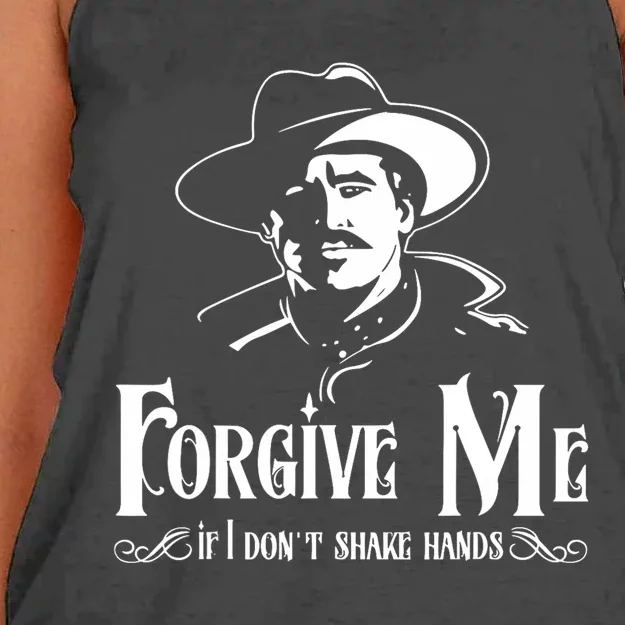 Forgive Me If I DonT Shake Hand Women's Knotted Racerback Tank