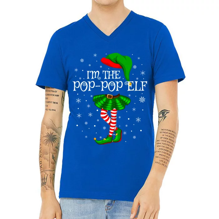 Family Matching IM The Poppop Elf Christmas Gift V-Neck T-Shirt