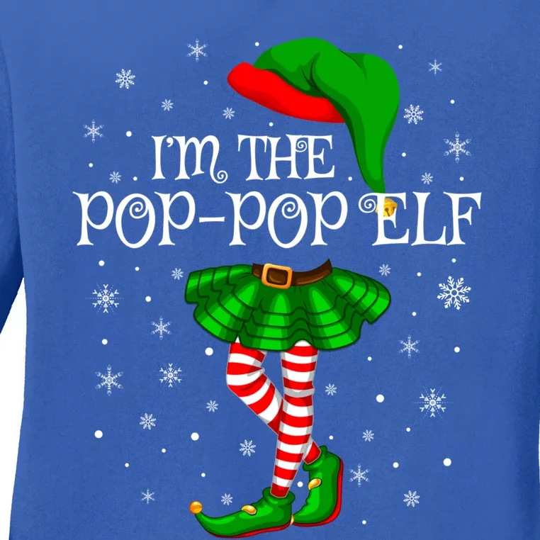 Family Matching IM The Poppop Elf Christmas Gift Ladies Long Sleeve Shirt