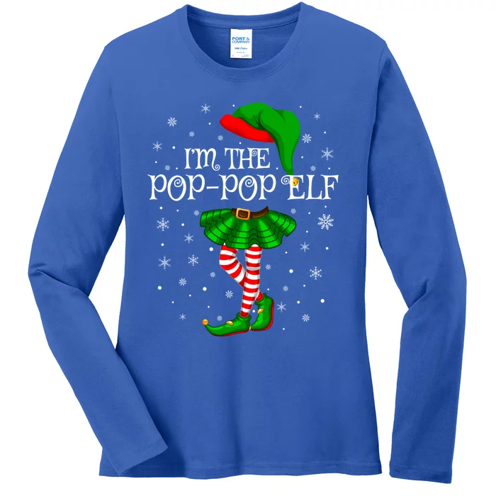 Family Matching IM The Poppop Elf Christmas Gift Ladies Long Sleeve Shirt