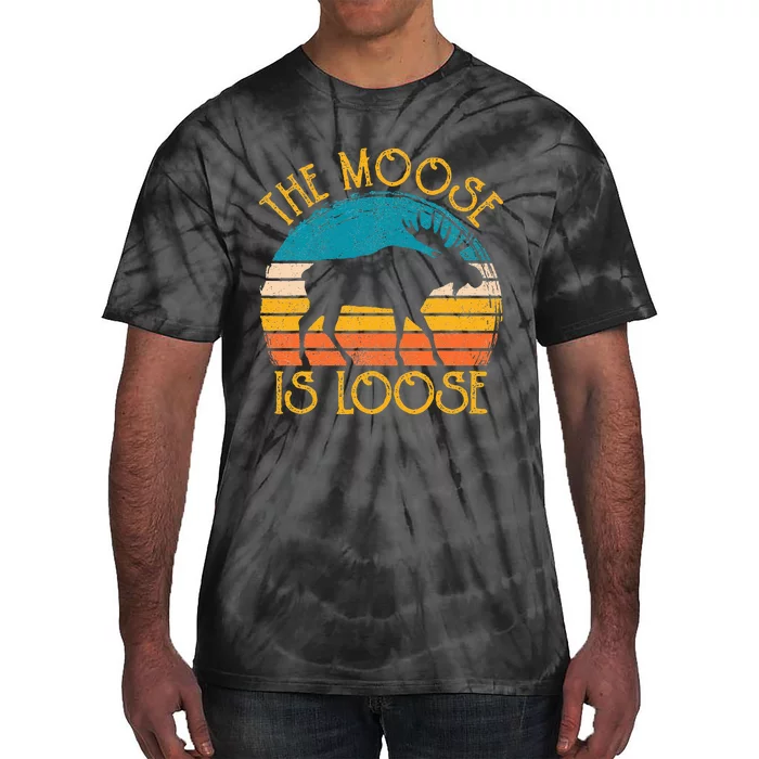 Funny Moose Is Loose Animal Apparel Cute Men Women Alaska Tie-Dye T-Shirt