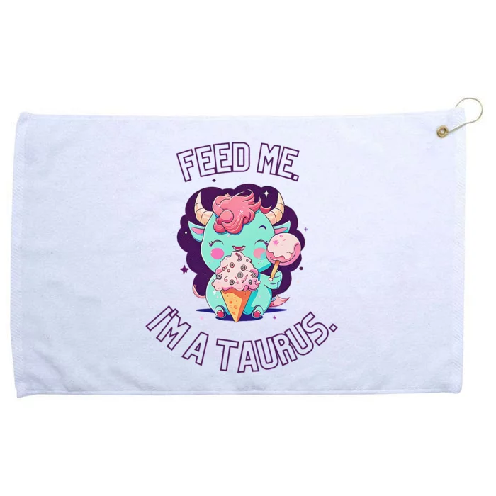 Feed Me I'm A Taurus Zodiac May April Birthday Astrology Grommeted Golf Towel