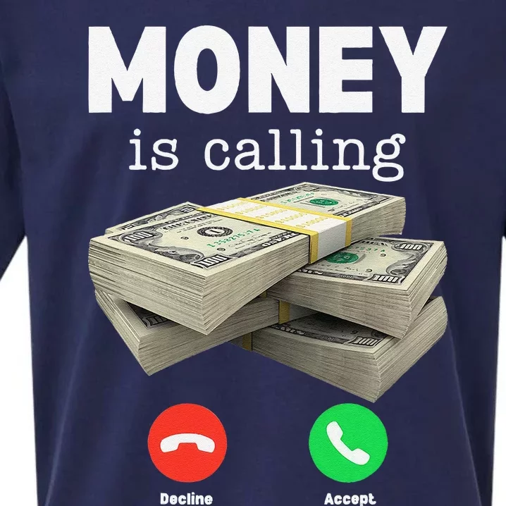 Funny Money Is Calling Dollar Cash Phone Screen Sueded Cloud Jersey T-Shirt