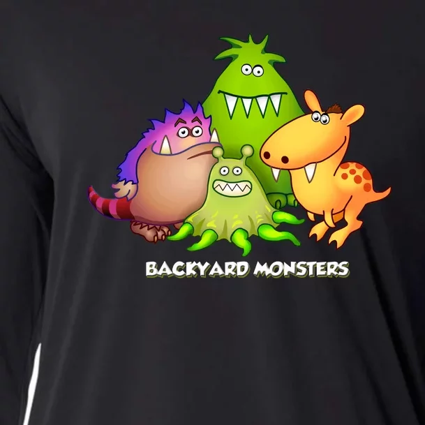 Funny Monster In My Backyard Cool Vector Design Cooling Performance Long Sleeve Crew