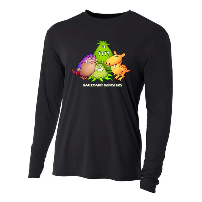 Funny Monster In My Backyard Cool Vector Design Cooling Performance Long Sleeve Crew