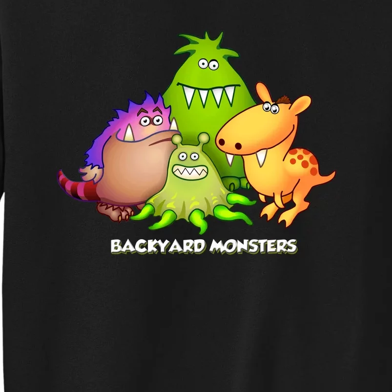 Funny Monster In My Backyard Cool Vector Design Tall Sweatshirt