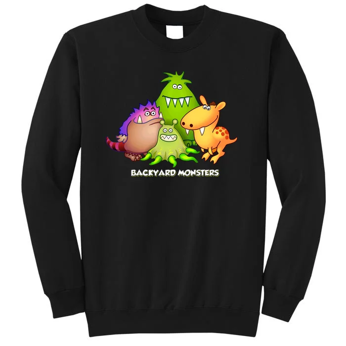 Funny Monster In My Backyard Cool Vector Design Tall Sweatshirt