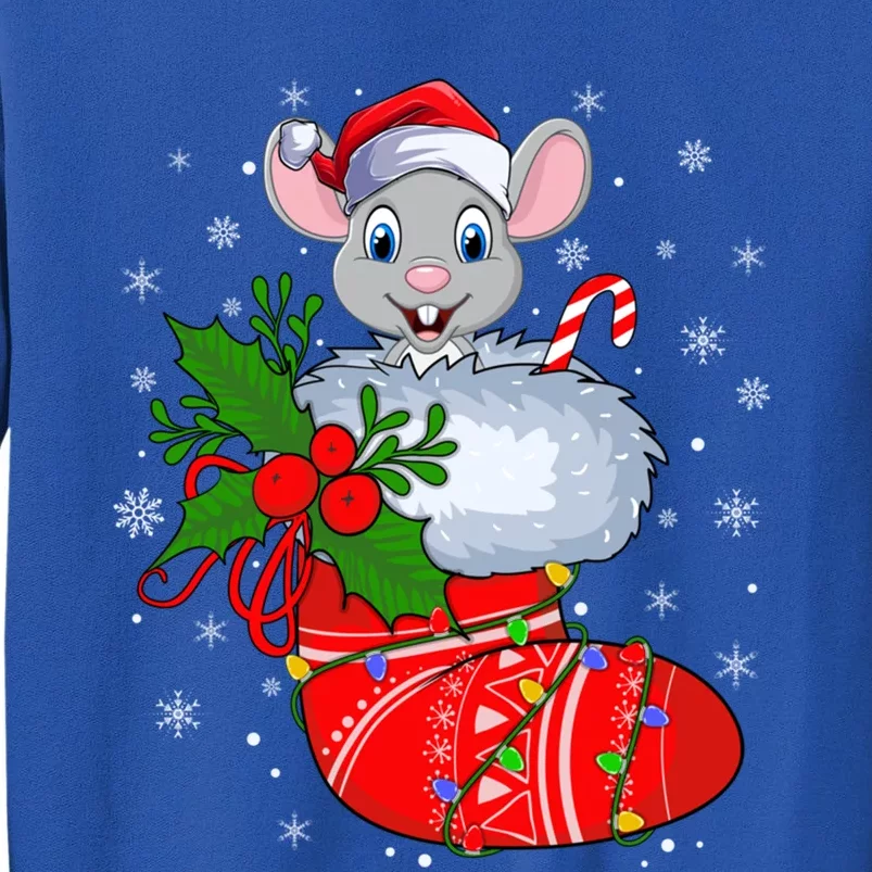 Funny Mouse In Christmas Socks Santa Mouse Xmas Gift Tall Sweatshirt