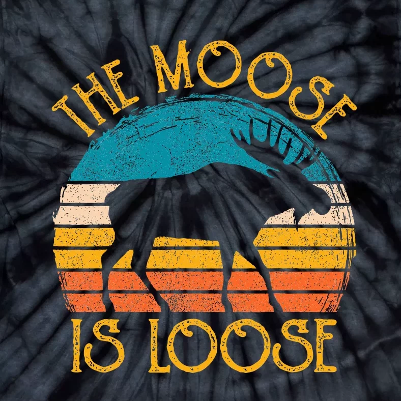 Funny Moose Is Loose Animal Apparel Cute Women Alaska Tie-Dye T-Shirt