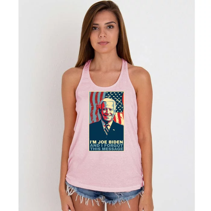 Funny Meme I Am Joe Biden And I Forgot This Message Gift Women's Knotted Racerback Tank