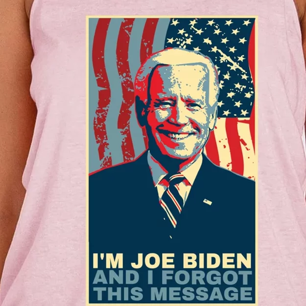 Funny Meme I Am Joe Biden And I Forgot This Message Gift Women's Knotted Racerback Tank