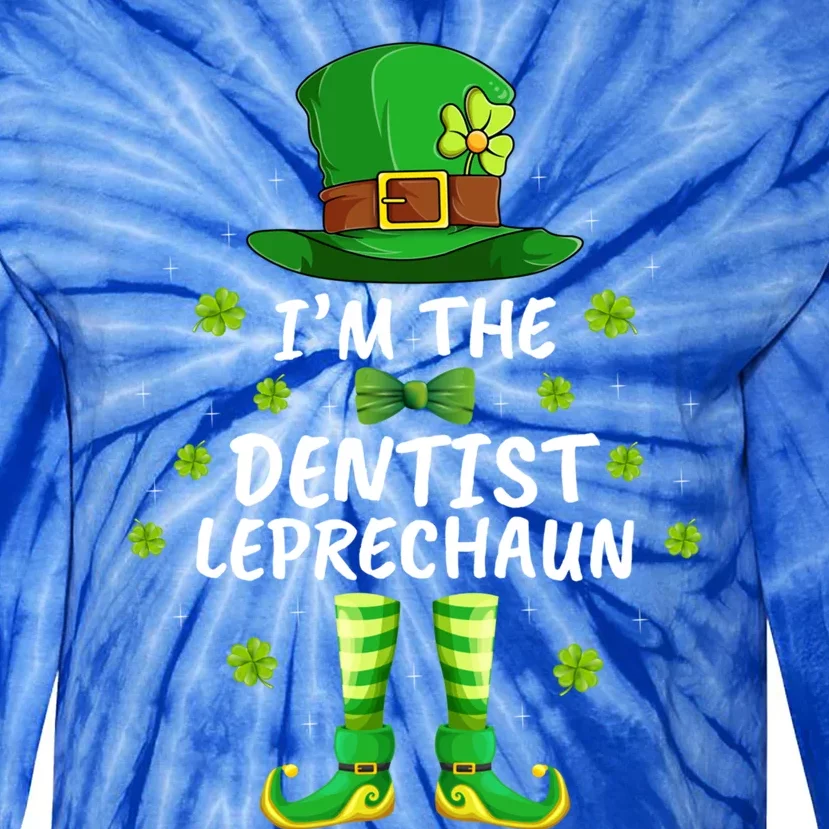 Family Matching I'm The Dentist Leprechaun St Patrick's Day Gift Tie-Dye Long Sleeve Shirt