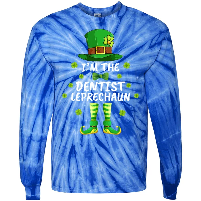 Family Matching I'm The Dentist Leprechaun St Patrick's Day Gift Tie-Dye Long Sleeve Shirt