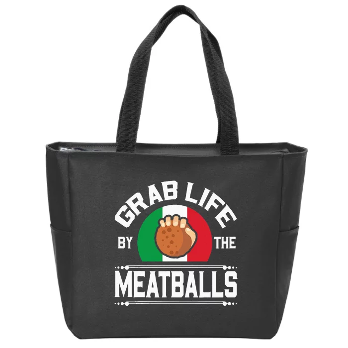 Funny Meatball Italian Food Italy Flag Zip Tote Bag