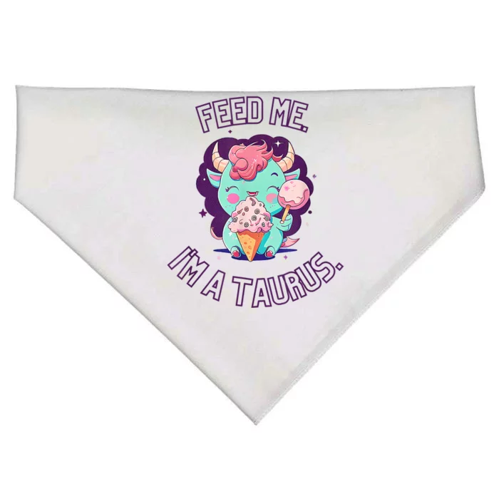 Feed Me I'm A Taurus Zodiac May April Birthday Astrology USA-Made Doggie Bandana