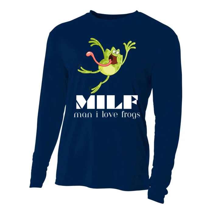 Frog Man I Love Frogs Funny Milf Cooling Performance Long Sleeve Crew