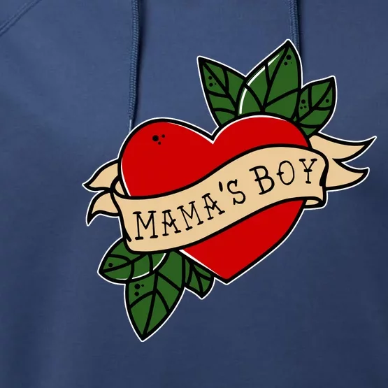 Funny Mama Is My Valentine MamaS Boy Valentines Day Heart Performance Fleece Hoodie