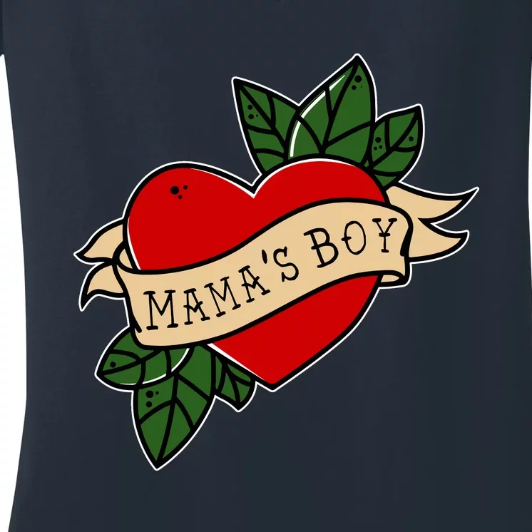 Funny Mama Is My Valentine MamaS Boy Valentines Day Heart Women's V-Neck T-Shirt