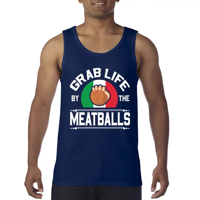 Funny Meatball Italian Food Italy Flag Shirts Tank Top