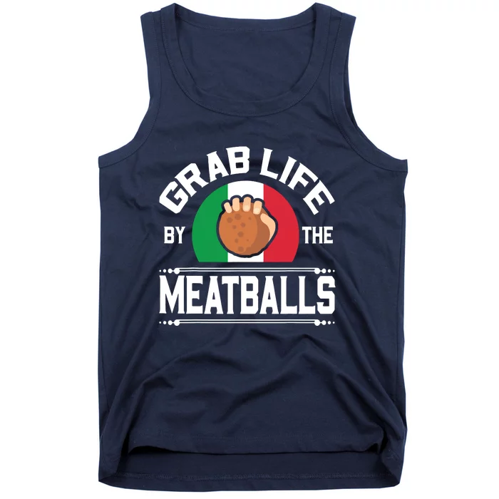 Funny Meatball Italian Food Italy Flag Shirts Tank Top