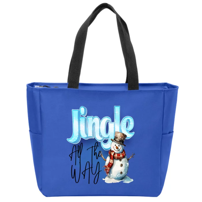 Funny Message Jingle Bells All Way Christmas Song Gift Zip Tote Bag