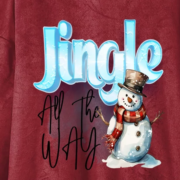 Funny Message Jingle Bells All Way Christmas Song Gift Hooded Wearable Blanket