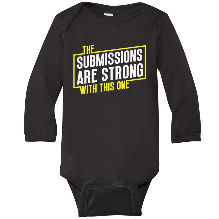 Funny MMA Jiu Jitsu Gift Submission Design BJJ Baby Long Sleeve Bodysuit