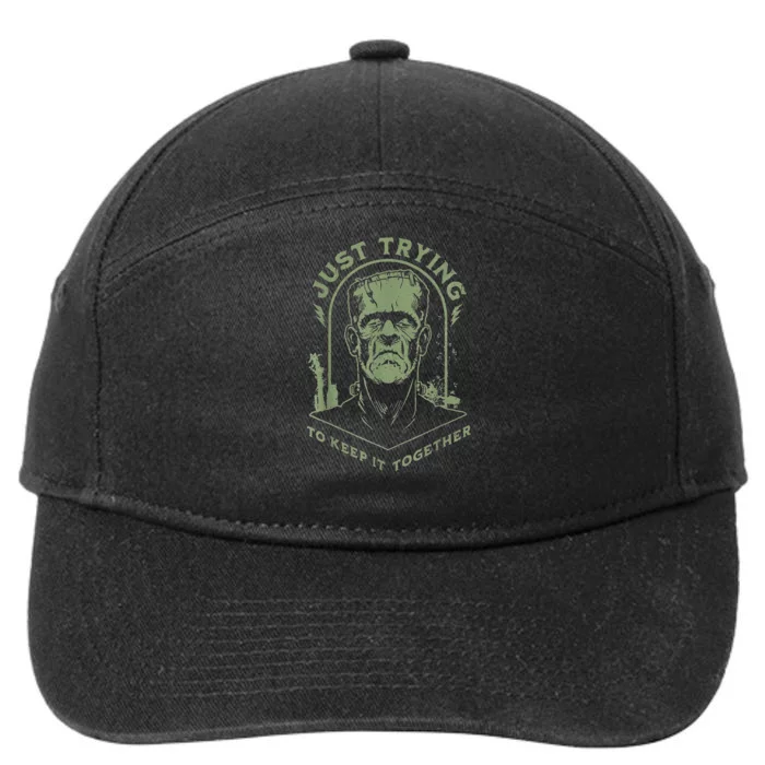 Frankenstein Monster Just Trying To Keep It Together 7-Panel Snapback Hat