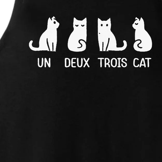 Funny Meow Kitty Un Deux Trois Cat Ladies Tri-Blend Wicking Tank