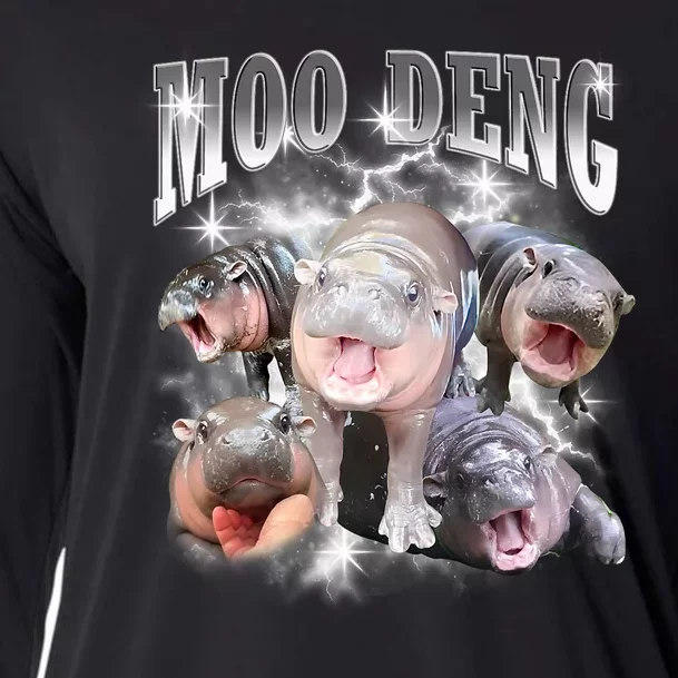 Funny Moodeng Kawaii Pygmy Hippo Cute Zoo Animal Lover Cooling Performance Long Sleeve Crew