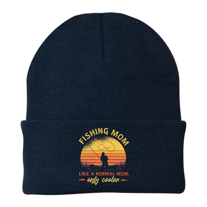 Fishing Mom Like A Normal Mom Only Cooler Knit Cap Winter Beanie