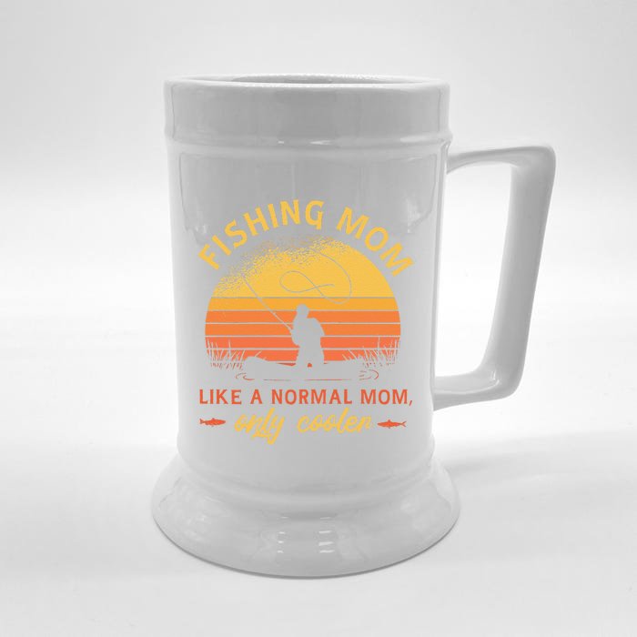 Fishing Mom Like A Normal Mom Only Cooler Front & Back Beer Stein