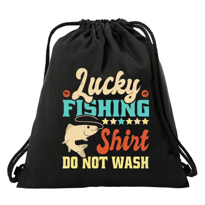 Funny My Lucky Fishing For Dad Drawstring Bag