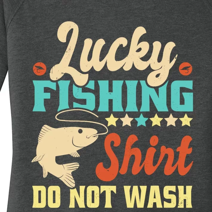 Funny My Lucky Fishing For Dad Women's Perfect Tri Tunic Long Sleeve Shirt