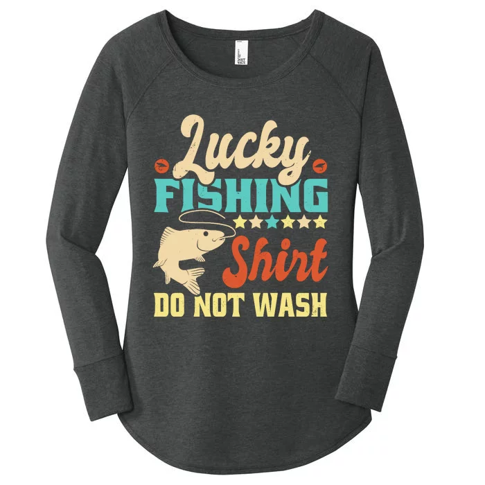 Funny My Lucky Fishing For Dad Women's Perfect Tri Tunic Long Sleeve Shirt