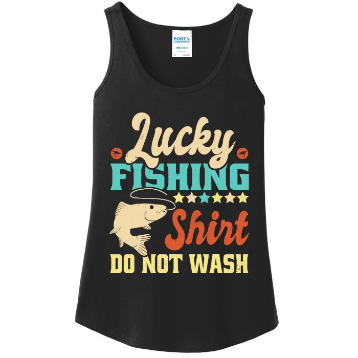 Funny My Lucky Fishing For Dad Ladies Essential Tank