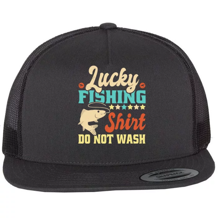 Funny My Lucky Fishing For Dad Flat Bill Trucker Hat