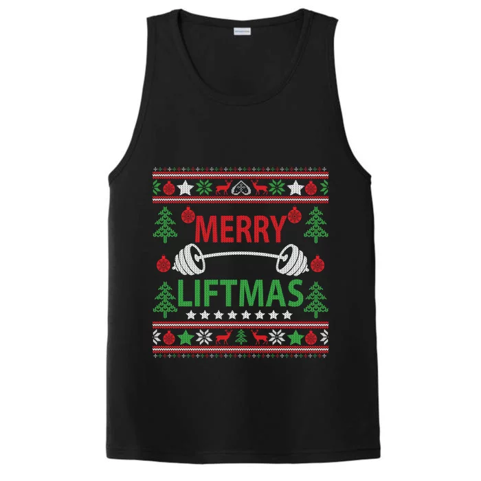 Funny Merry Liftmas Fitness Performance Tank