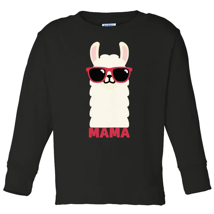 Funny Mama Llama Drama Mama Llama Momma Toddler Long Sleeve Shirt